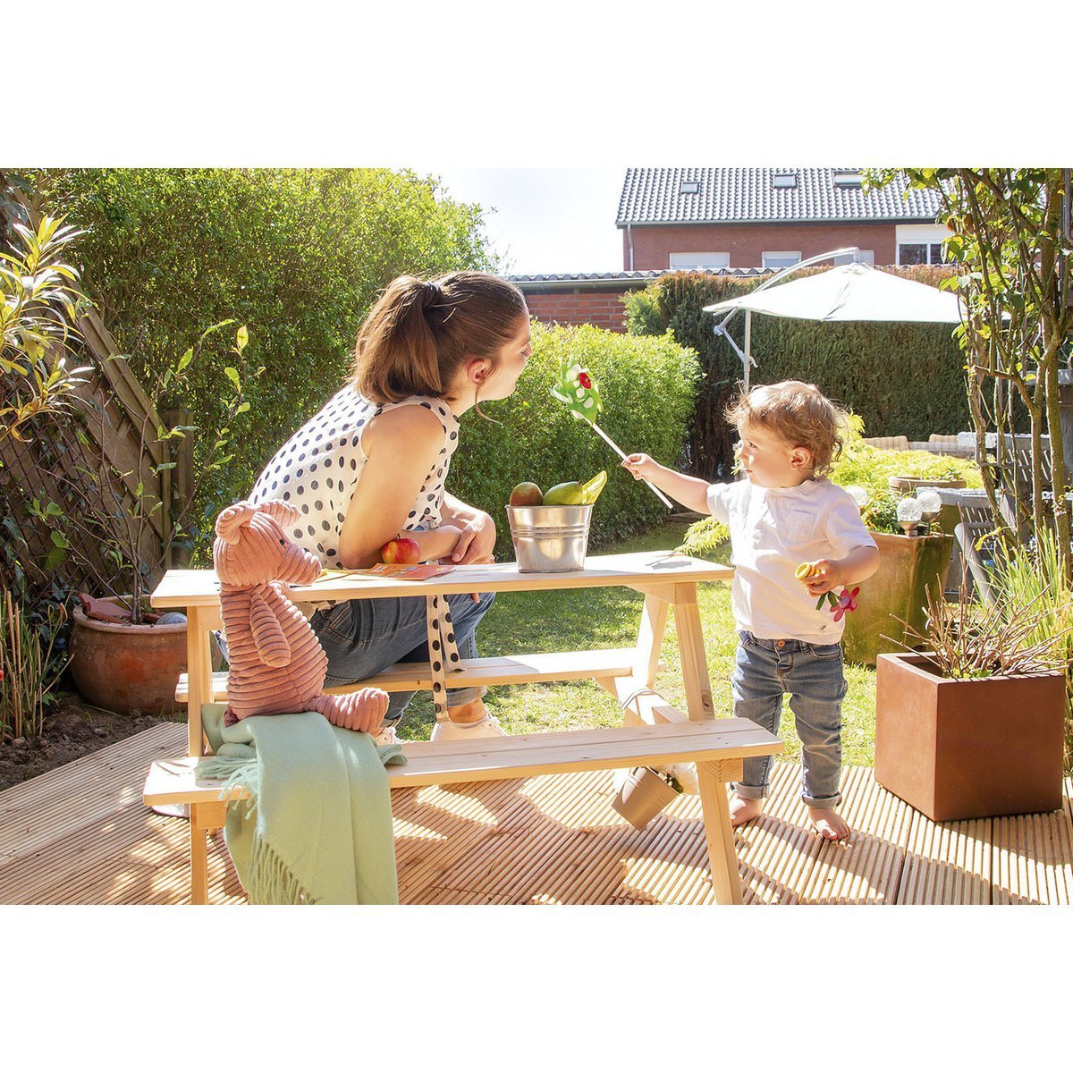 Kinderpicknickbank 'Nicki für 4', naturel - Smart Simple