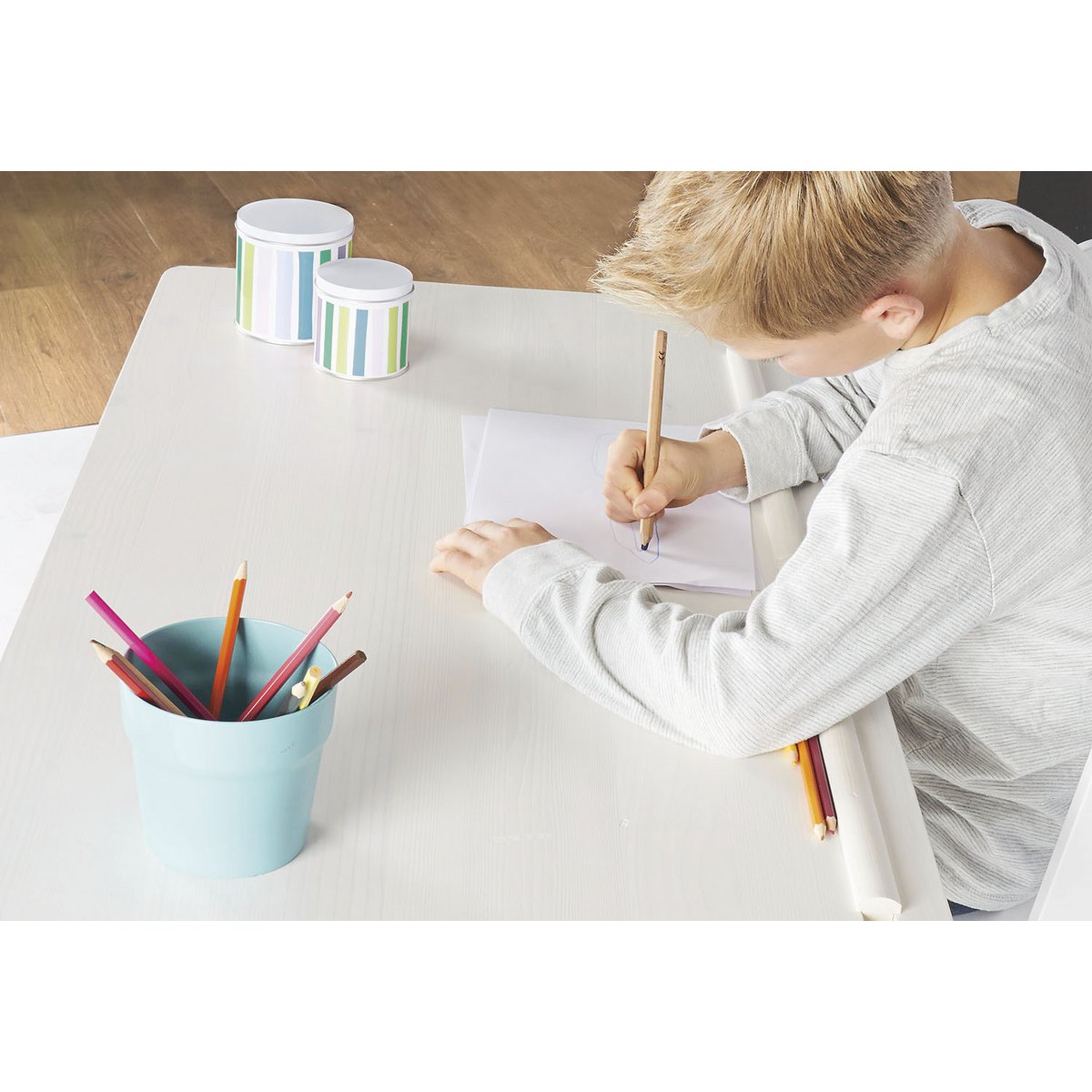 Kinderbureau 'Lena', wit geglazuurd - Smart Simple
