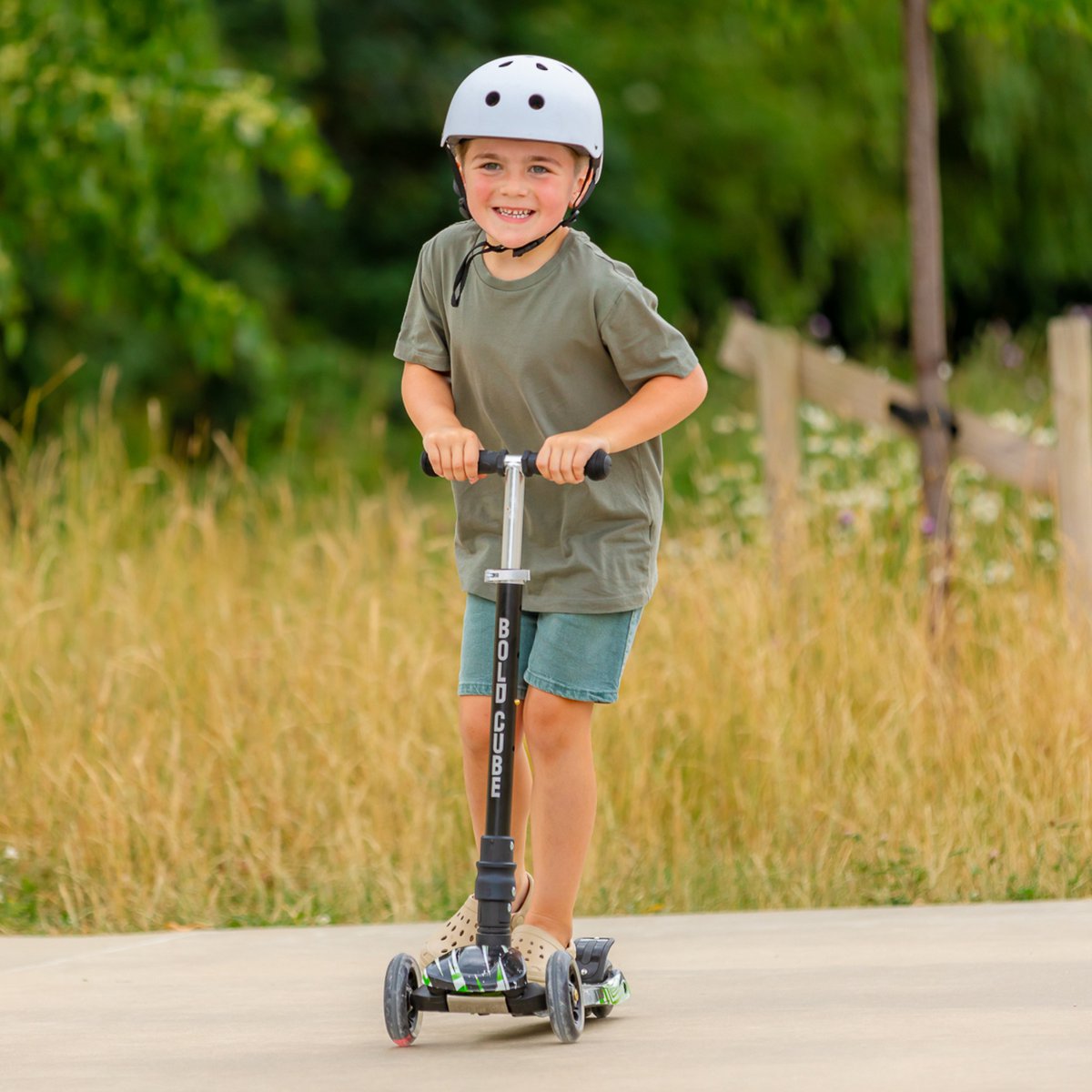 BOLDCUBE Kinderstep met 3 wielen - Swift Green - voor jongens & meisjes van 5 - 10 jaar