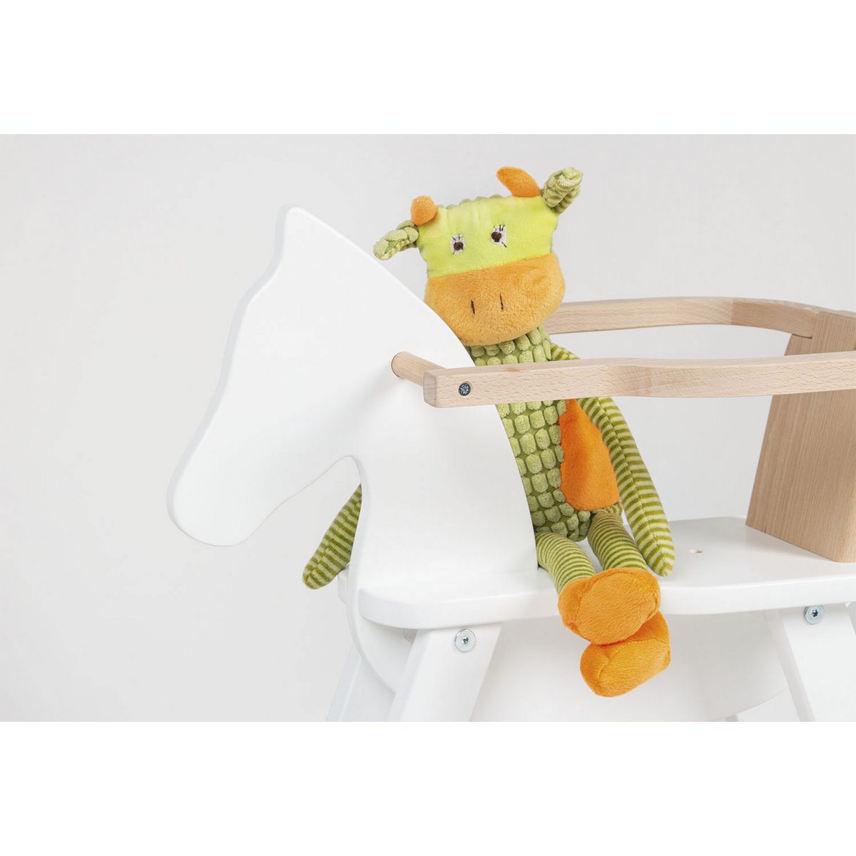 Hobbelpaard 'Pinolino' met ring, wit/naturel - Smart Simple
