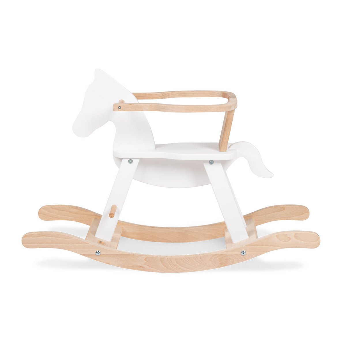 Hobbelpaard 'Pinolino' met ring, wit/naturel - Smart Simple