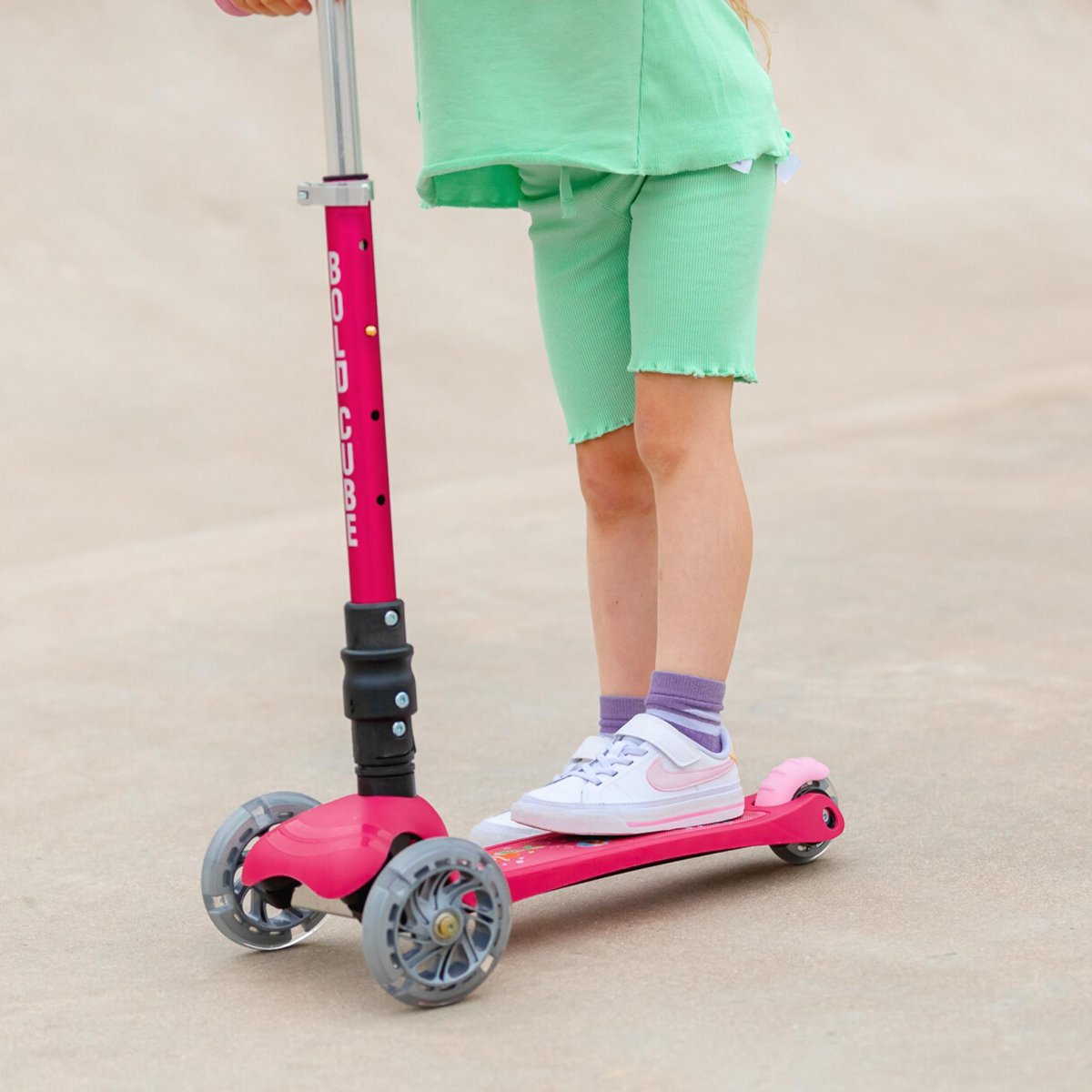 BOLDCUBE Kinderstep met 3 wielen - Zeemeermin Roze - voor meisjes van 2 - 8 jaar