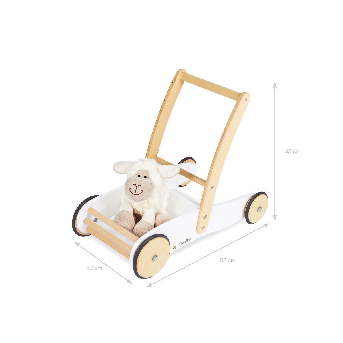 Leren loopwagen 'Uli', wit - Smart Simple