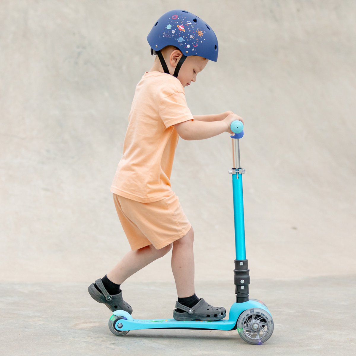 BOLDCUBE Kinderstep met 3 wielen - Dinosaurus Blauw - voor jongens & meisjes van 2 - 8 jaar