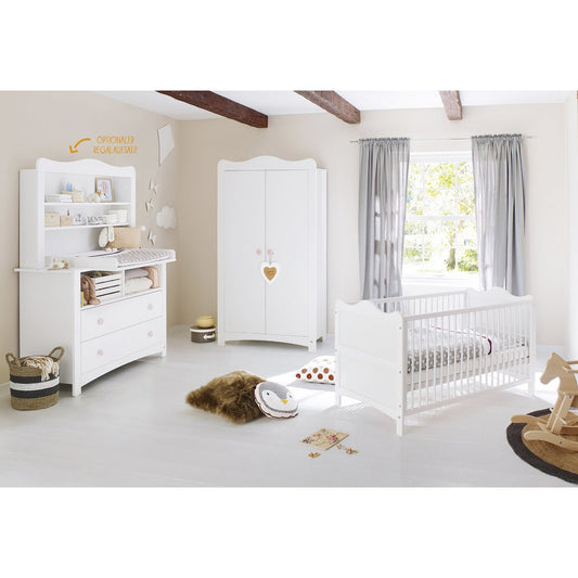 Kwekerij 'Florentina' extra breed, incl. extra brede kast 4 delen: ledikant, extra brede commode incl. Extra brede kast, 2 - deurs kledingkast - Smart Simple