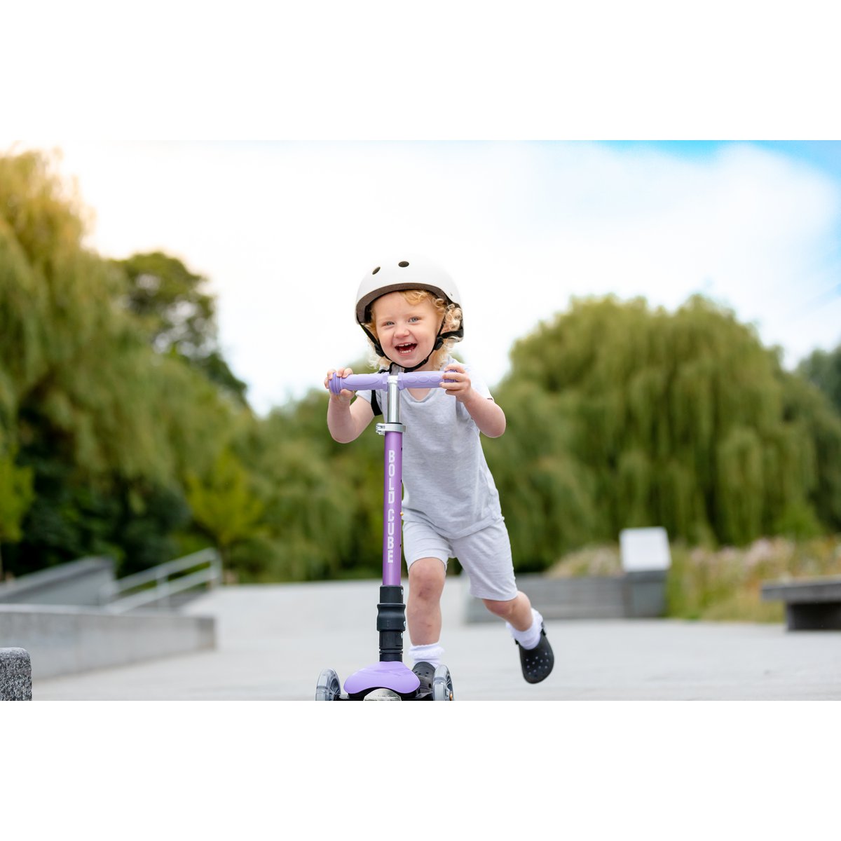 BOLDCUBE Kinderstep met 3 wielen - Eenhoorn Paars - voor jongens & meisjes van 2 - 8 jaar