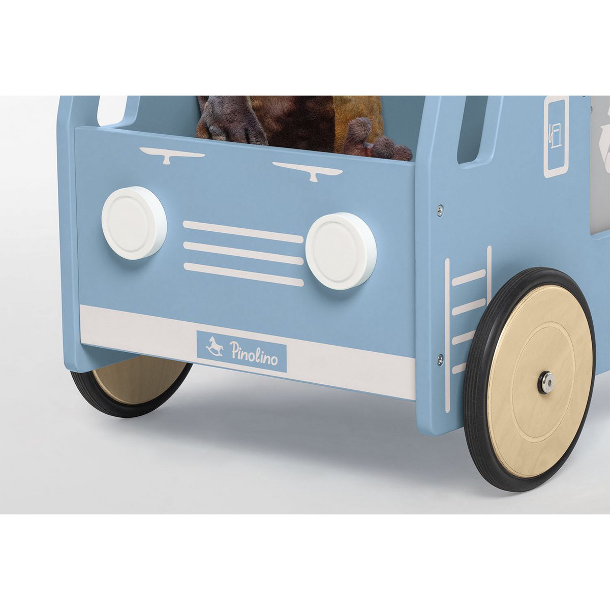 Leren loopwagen 'Kipplaster Fred', blauw - Smart Simple