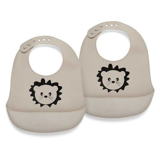 Alfie siliconen korte slabbetje 2 - pack met print - Smart Simple