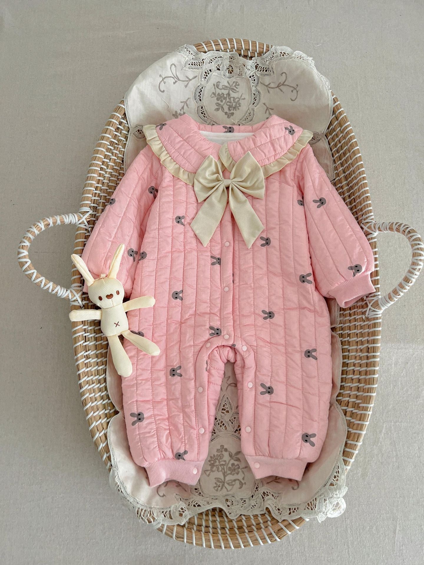 Winter Romper voor Baby’s – Gewatteerd & Schattig met Strikje - Smart Simple