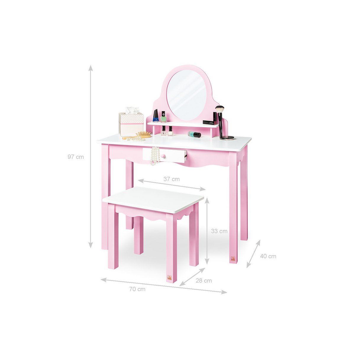 Kinderkaptafel 'Jasmin', incl. stoel - Smart Simple