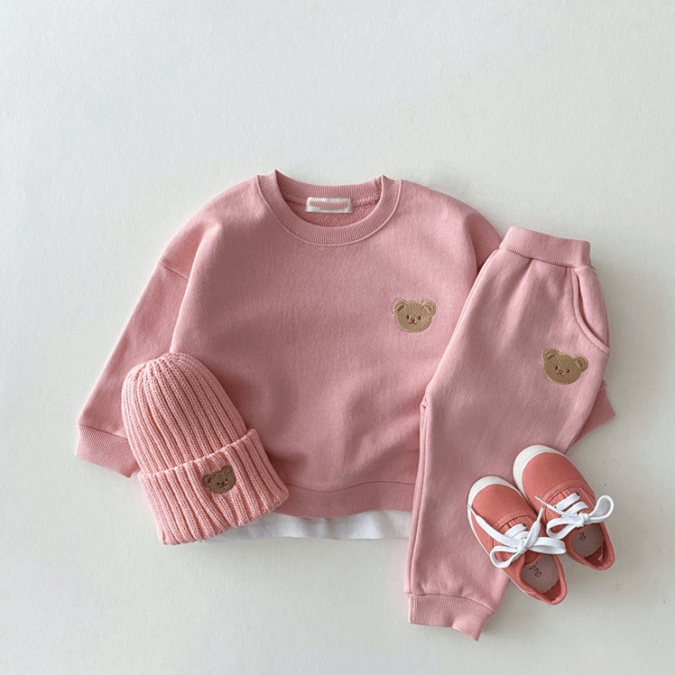 Annie & Charles® Joggingpak teddy voor kinderen – warme set katoen