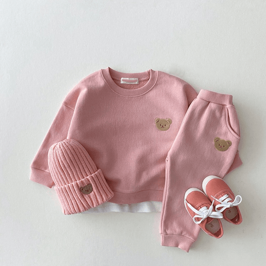 Annie & Charles® Joggingpak teddy voor kinderen – warme set katoen