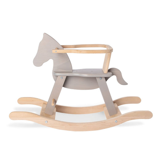 Hobbelpaard 'Pinolino' met ring, grijs/naturel - Smart Simple