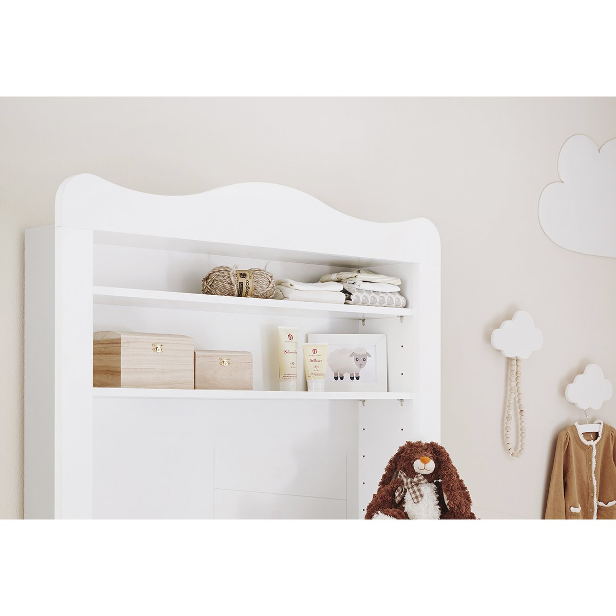 Kwekerij 'Florentina' extra breed, incl. extra brede kast 4 delen: ledikant, extra brede commode incl. Extra brede kast, 2 - deurs kledingkast - Smart Simple