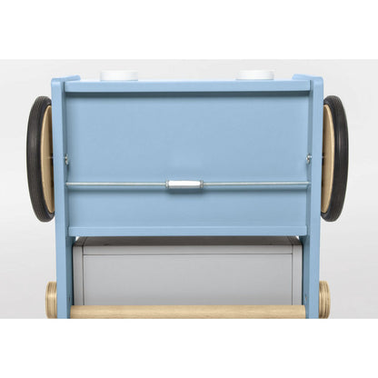Leren loopwagen 'Kipplaster Fred', blauw - Smart Simple