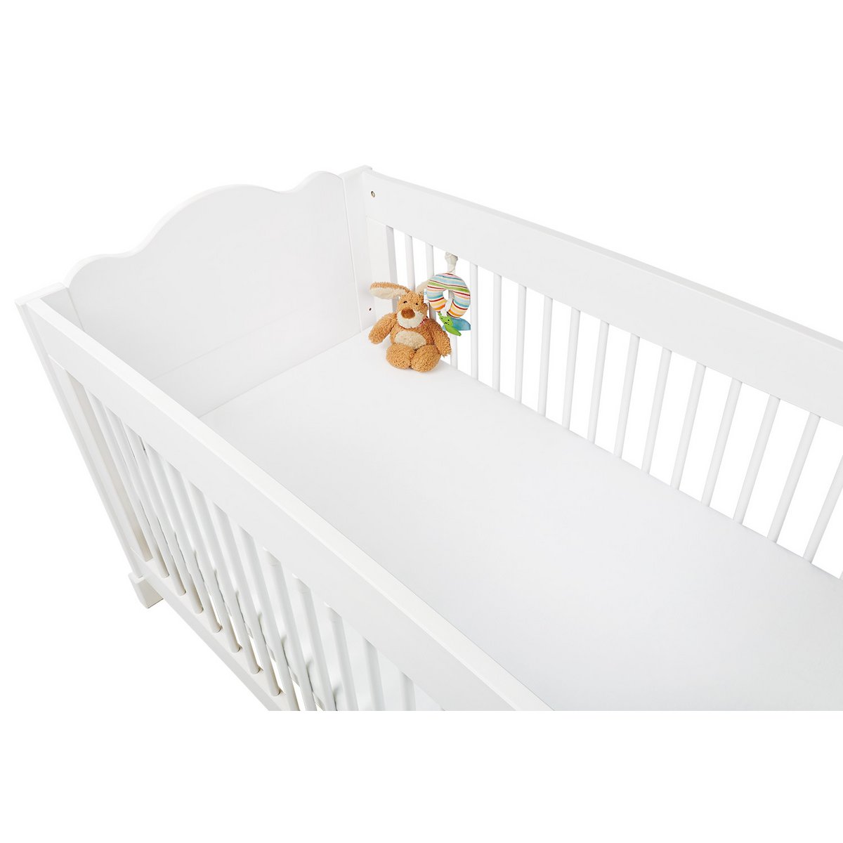 Hoeslaken voor ledikantbed in twinpack, jersey, wit - Smart Simple