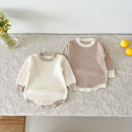 Herfst Romper – Gebreide Babyoutfit in Westerse Stijl (Unisex)
