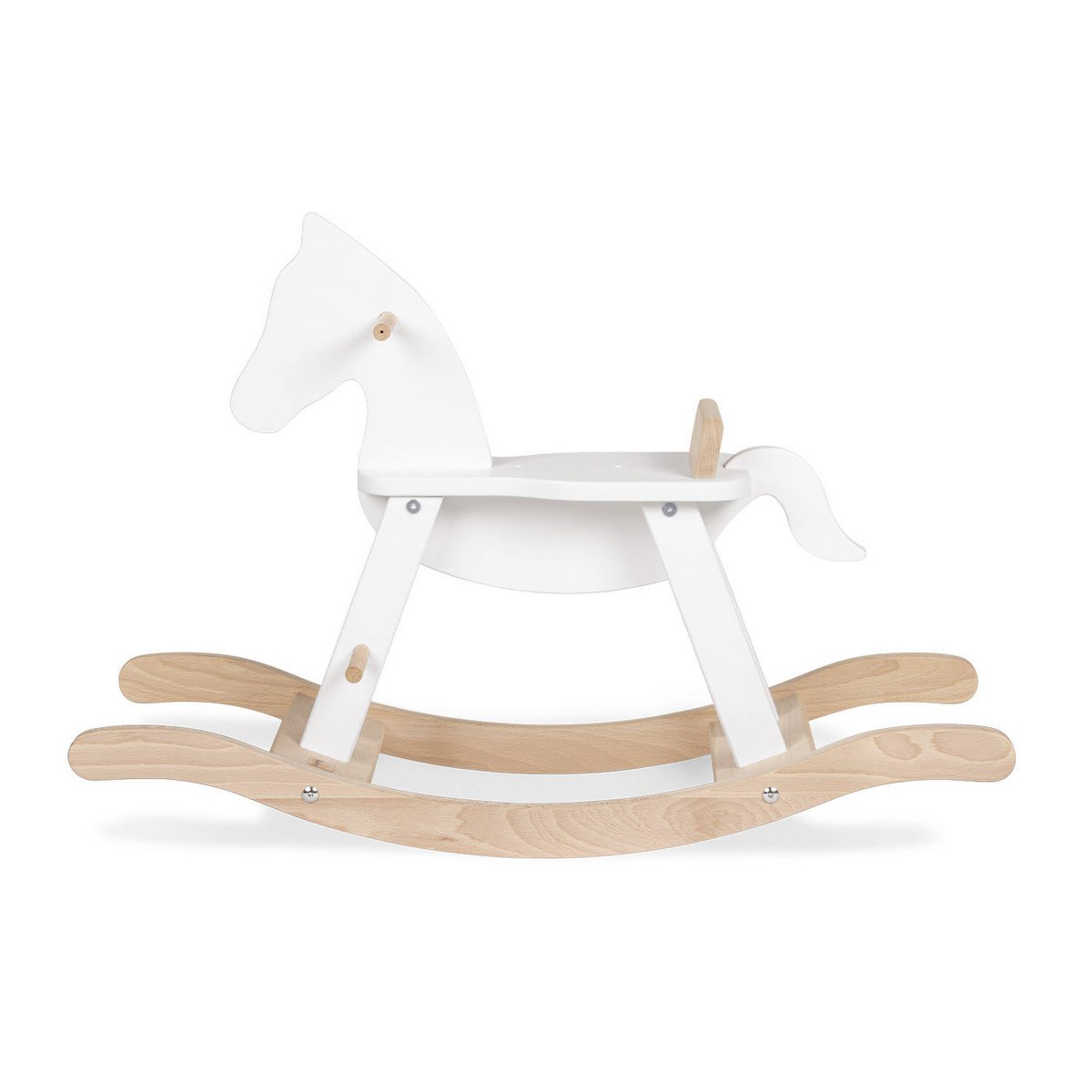 Hobbelpaard 'Pinolino' met ring, wit/naturel - Smart Simple