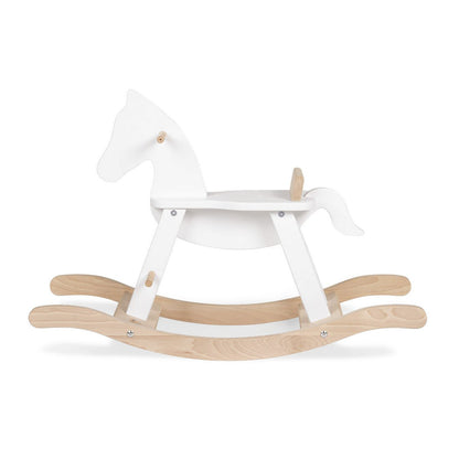 Hobbelpaard 'Pinolino' met ring, wit/naturel - Smart Simple
