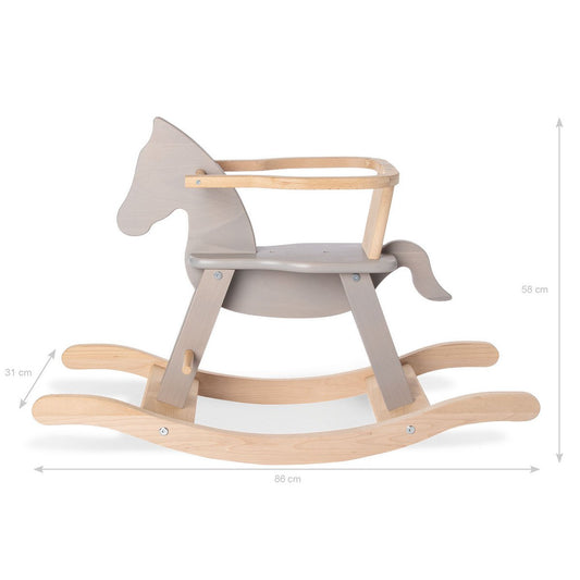 Hobbelpaard 'Pinolino' met ring, grijs/naturel - Smart Simple