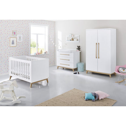 Kwekerij 'Riva' breed 3 delen: ledikant, brede commode, 2 - deurs kledingkast - Smart Simple