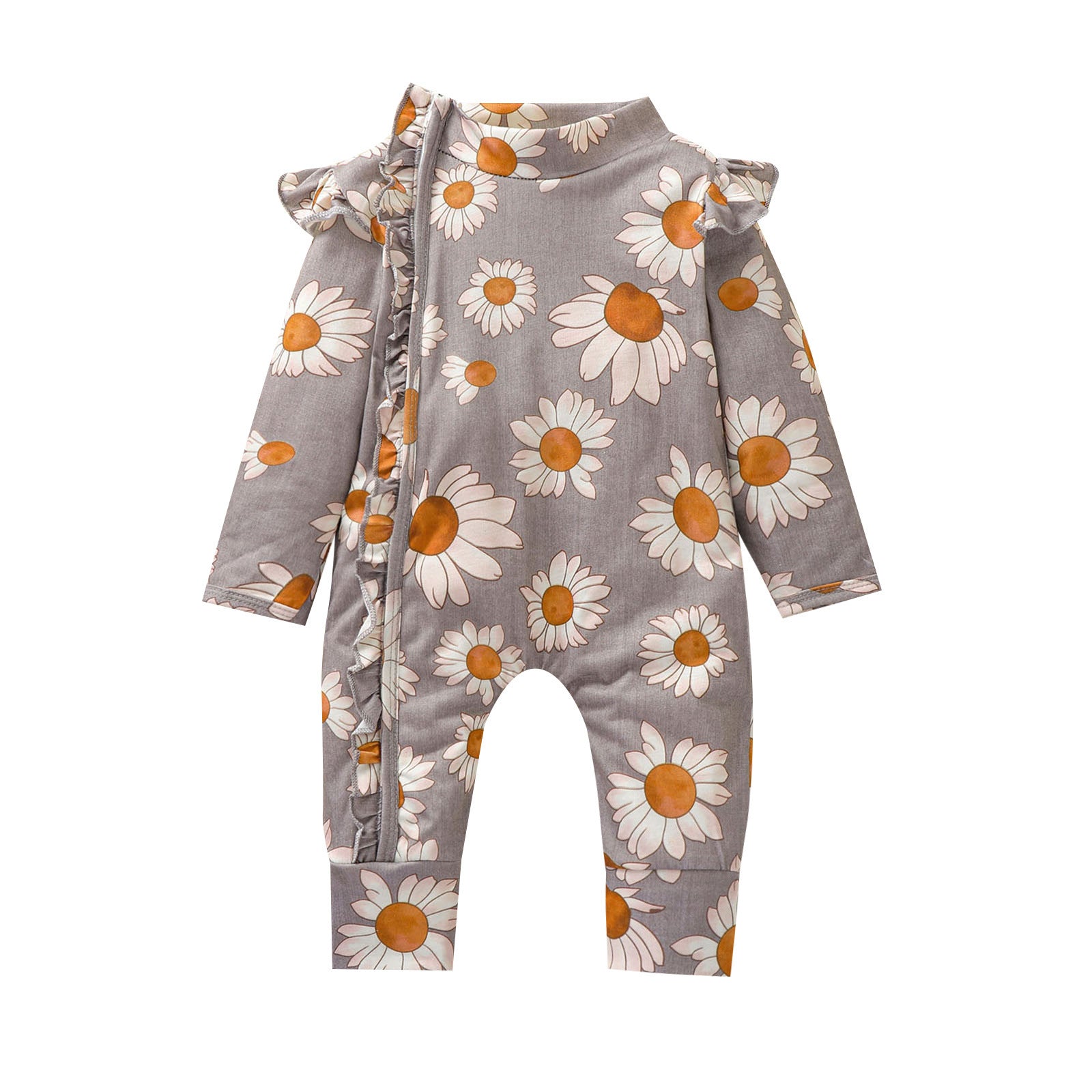 Zonnebloem Romper – Comfortabele Babykleding met Bloemenprint