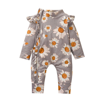 Zonnebloem Romper – Comfortabele Babykleding met Bloemenprint