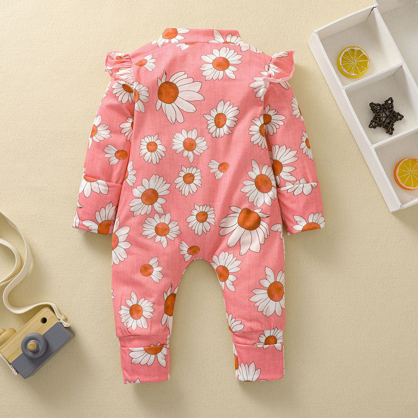 Zonnebloem Romper – Comfortabele Babykleding met Bloemenprint