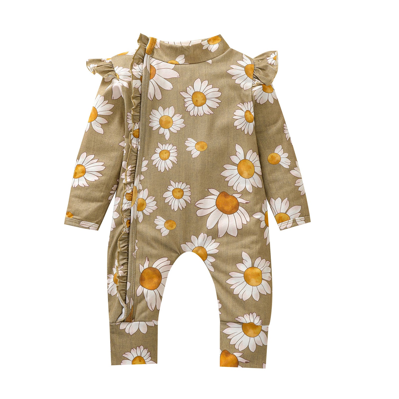 Zonnebloem Romper – Comfortabele Babykleding met Bloemenprint