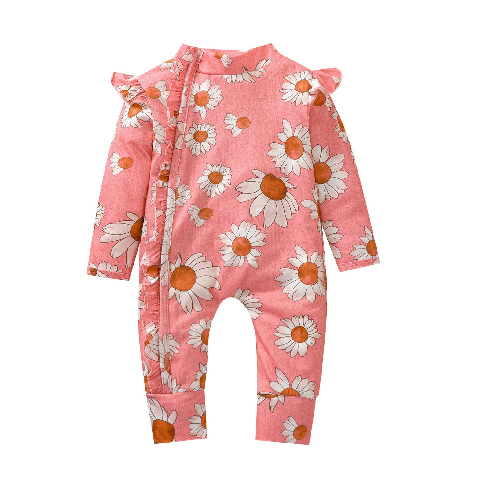 Zonnebloem Romper – Comfortabele Babykleding met Bloemenprint
