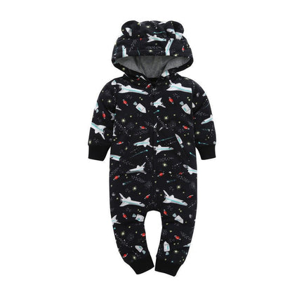Baby hoodiepak hartjesgrijs – warm en zacht babypak met capuchon