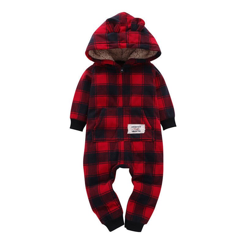 Baby hoodiepak hartjesgrijs – warm en zacht babypak met capuchon