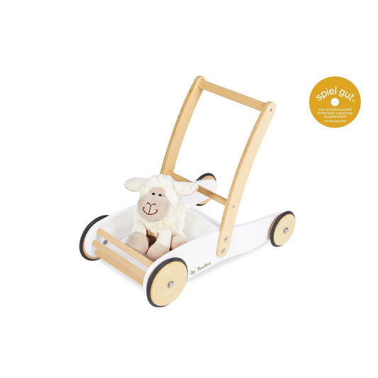 Leren loopwagen 'Uli', wit - Smart Simple
