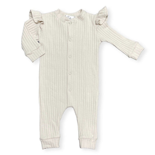 Boxpakje ruffle wide rib jersey natural beige - Smart Simple