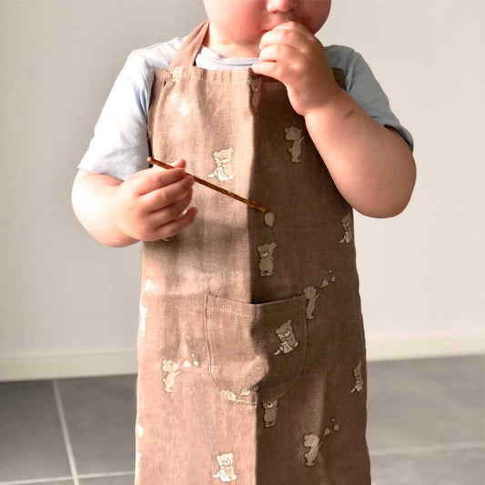 Kinder schort teddy stof – verstelbaar kookschort