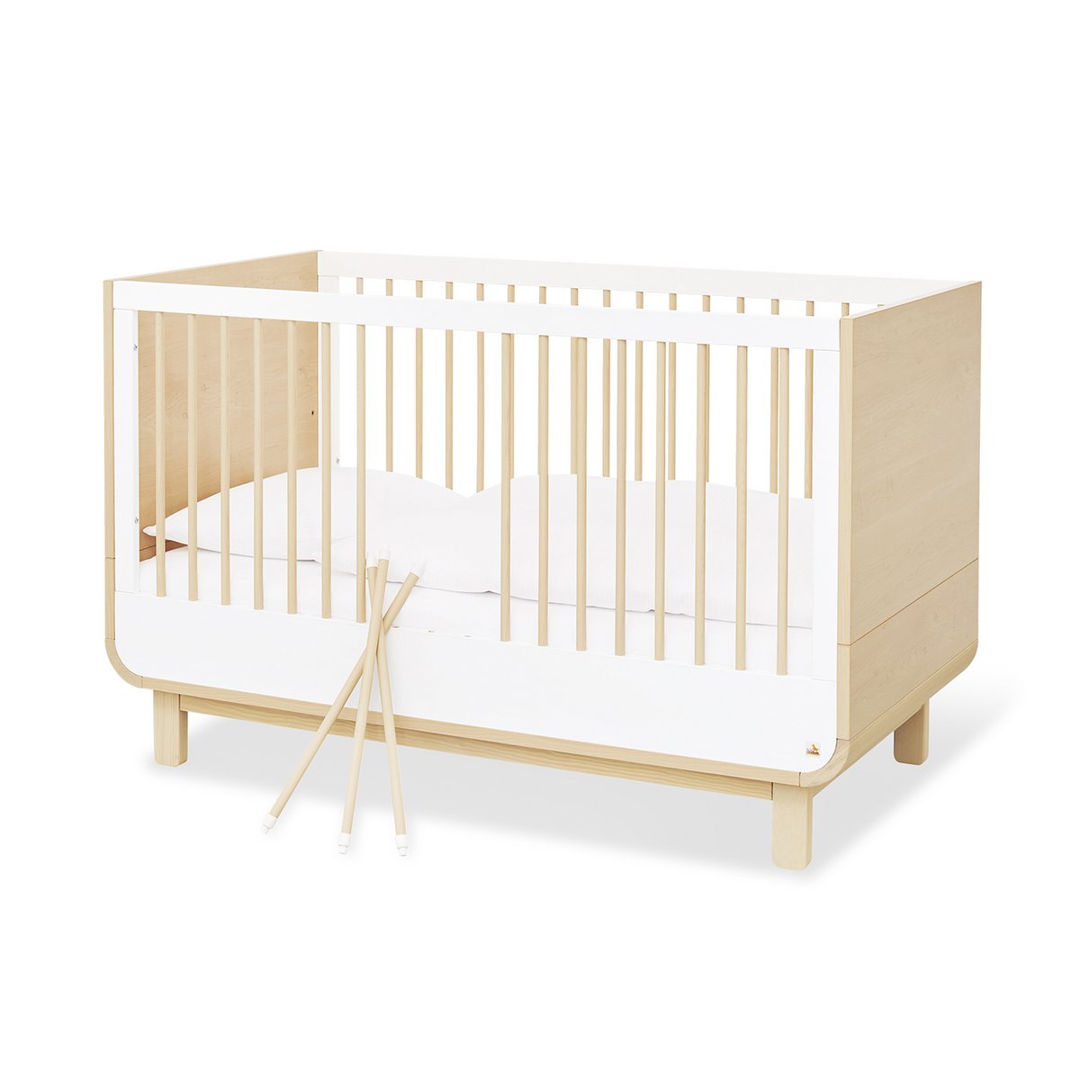 Kinderkamer 'Round' breed groot3 onderdelen: ledikantbed, breed commode, grote kledingkast - Smart Simple