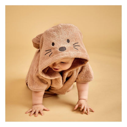 Adeline kinderponcho roze – zachte badponcho met oortjes