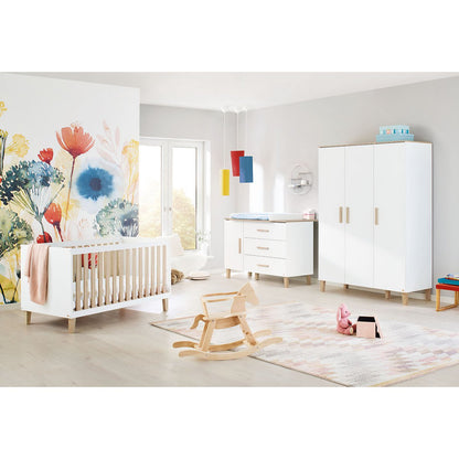 Kwekerij 'Lumi' extra breed groot 3 delen: ledikant, extra brede commode, grote kledingkast - Smart Simple