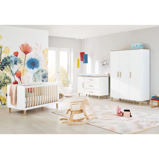 Kwekerij 'Lumi' extra breed groot 3 delen: ledikant, extra brede commode, grote kledingkast - Smart Simple