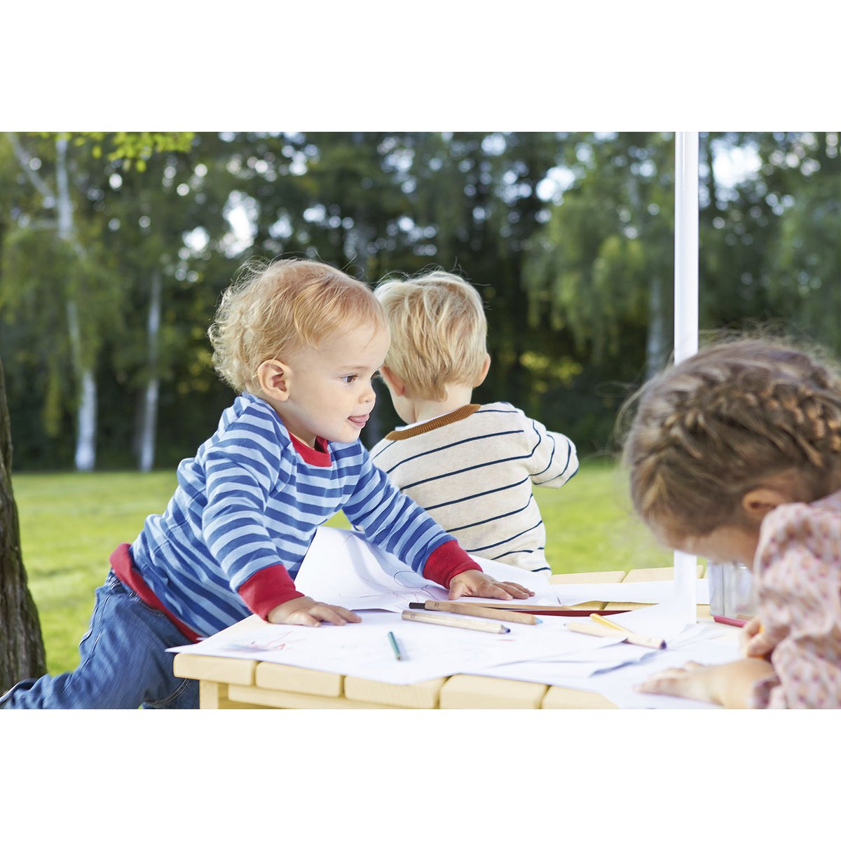 Kinderpicknickbank 'Nicki 6 - Eck' naturel - Smart Simple
