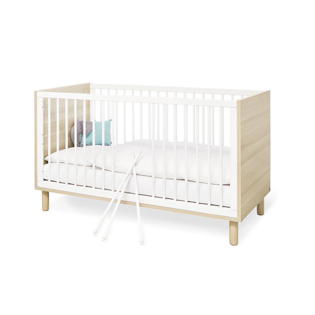 Kwekerij 'Flow' breed groot 3 delen: ledikant, brede commode, grote kledingkast - Smart Simple