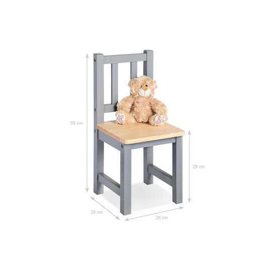 Kinderstoel 'Fenna', grijs/naturel - Smart Simple