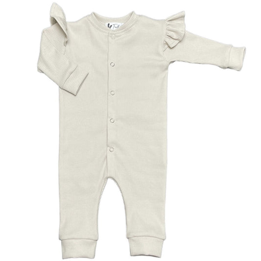 Boxpakje ruffle rib jersey natural beige - Smart Simple