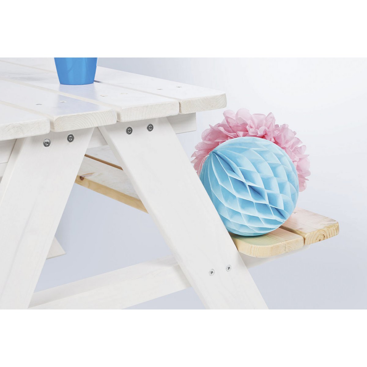 Kinderpicknickbank 'Nicki für 4', wit - Smart Simple