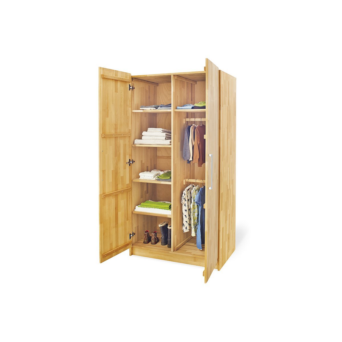Kwekerij 'Natura' breed 3 delen: ledikant, brede commode, 2 - deurs kledingkast - Smart Simple