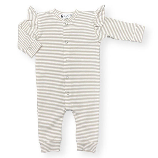 Boxpakje ruffle small stripes ivory - Smart Simple