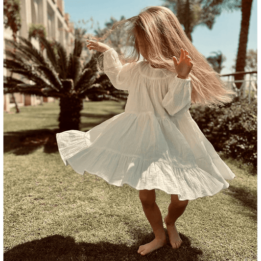 Annie & Charles® biologische mousseline jurk met ruches - Smart Simple