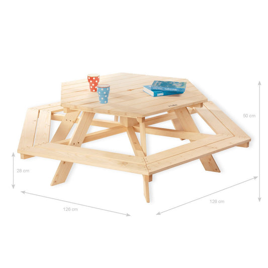 Kinderpicknickbank 'Nicki 6 - Eck' naturel - Smart Simple