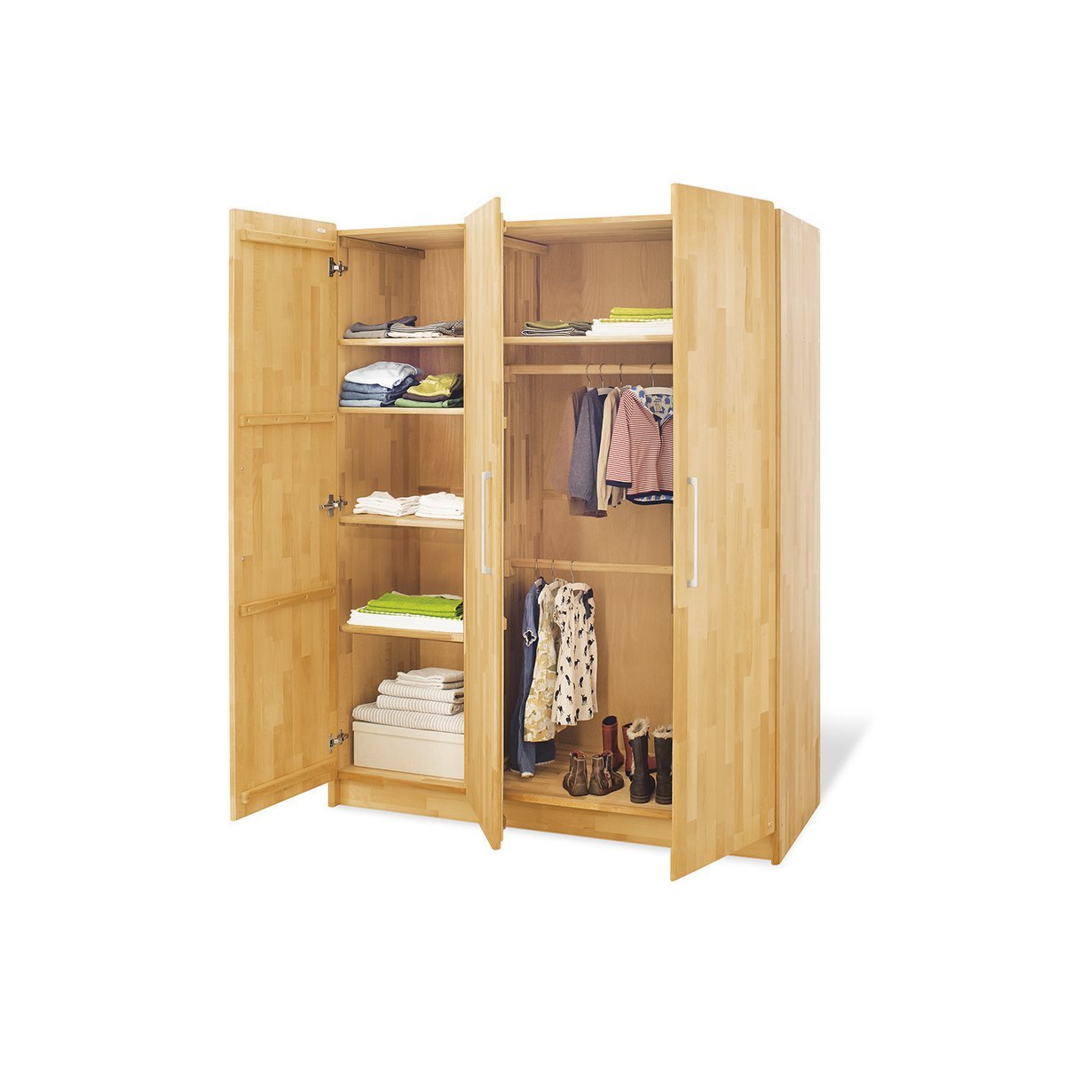 Kwekerij 'Natura' breed groot 3 delen: ledikant, brede commode, grote kledingkast - Smart Simple
