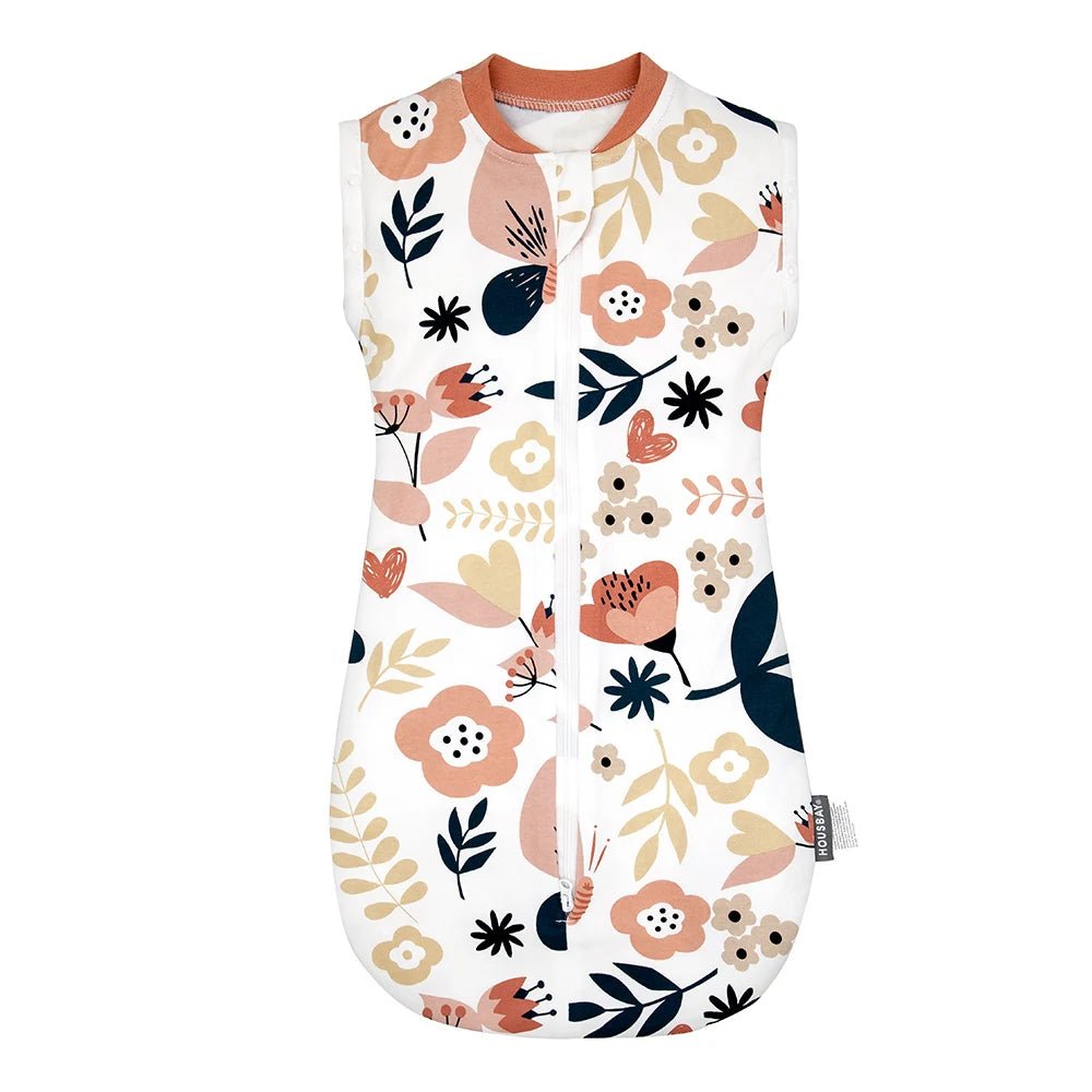Newborn Thin Sleeveless Baby Swaddling Sleeping Bag 100% Cotton Summer Anti - Kick Quilt Baby Wrapping Sleeping Magic Device - Smart Simple